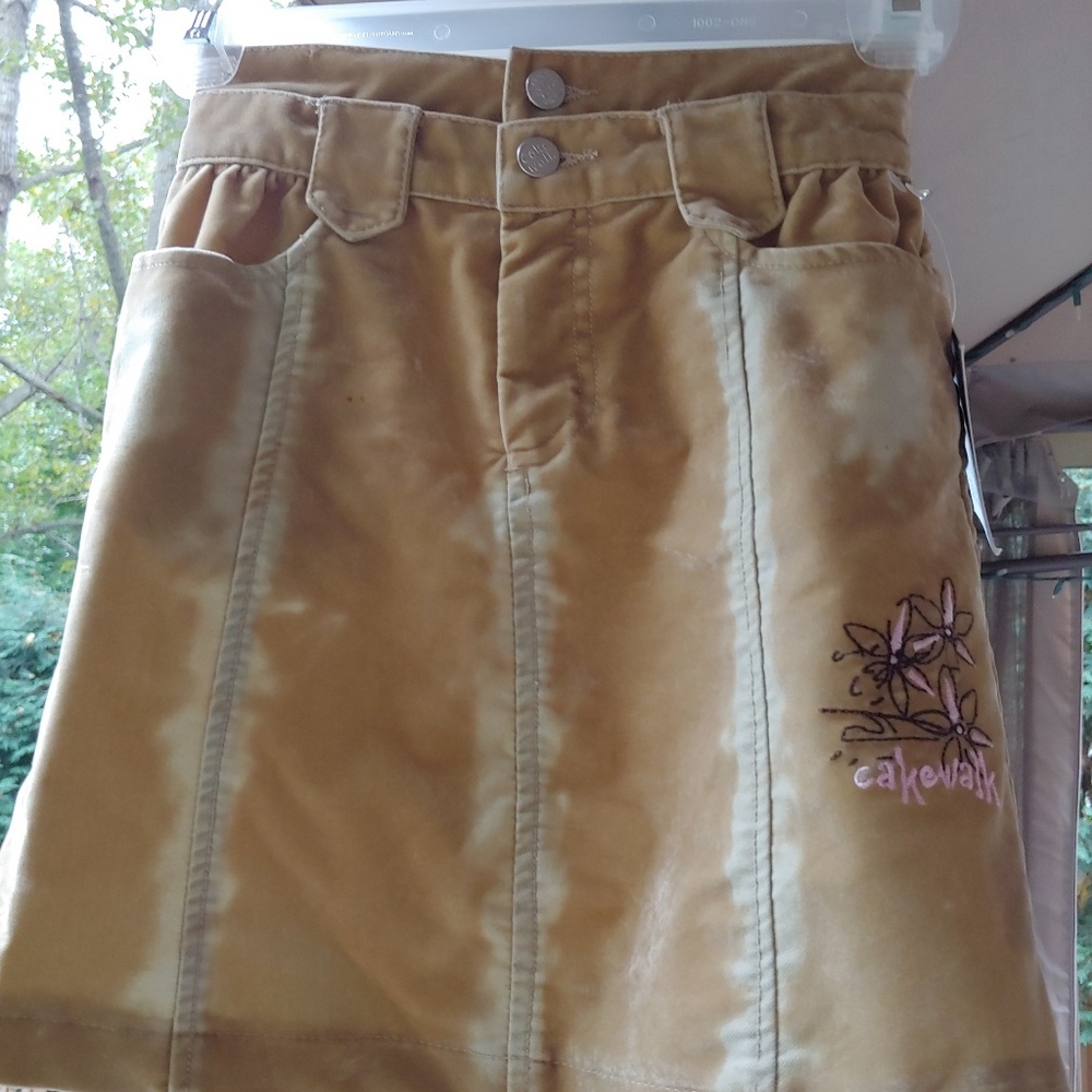 Girls Suede Distressed Wash Skirt